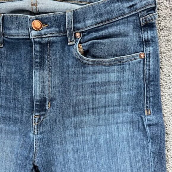 A Y R THE POP BLUE DEMIM JEANS - HIGH RISE - STRAIGHT LEG - WOMEN'S SIZE 33 X 28 - Picture 3 of 12